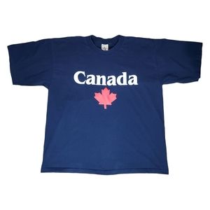 Vintage Canada Shirt Tourist Retro Alore Canadian Flag Tee Navy Blue XXL